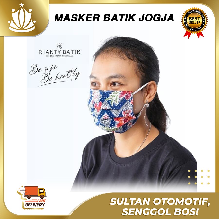 Masker Kain 2ply BATIK Rianty Bisa Diselipkan Filter Tisu Tissue Anti Virus dan Bakteri Universal