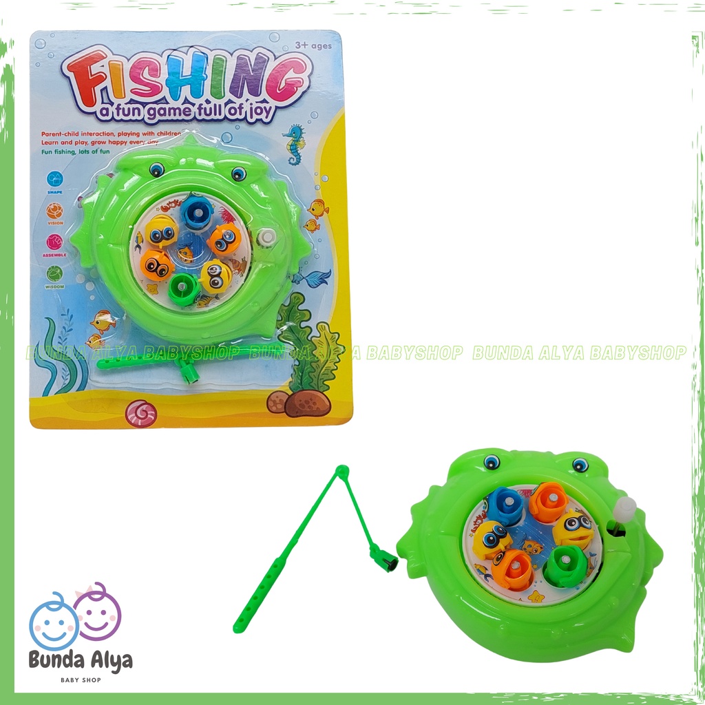 Mainan Edukasi Anak Pancingan Ikan Kolam Putar Fun Magnetic Fishing Game Mainan Pancing Mainan Anak Magic Fishing - Mainan Pancingan