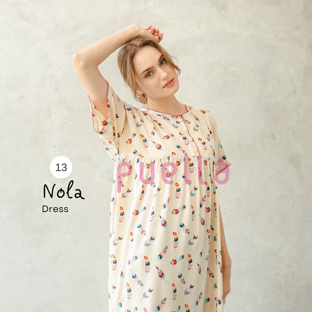 Puella - Daster Nola Series 13 | Baju Tidur Adem | Daster Jumbo | Daster Ibu Hamil | Daster Ibu Menyusui | Sleepwear | Homedress | Baju Santai | Dress Jumbo | Daster Murah-4