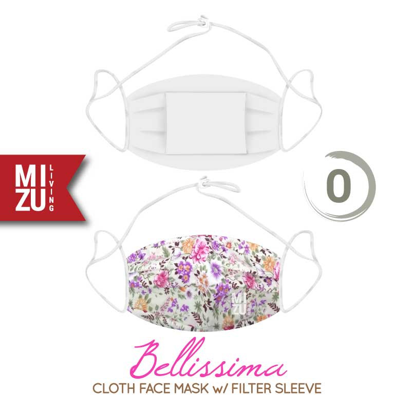 [SALE] MIZU BELLISSIMA Cloth Face Mask Masker Kain Corak Bunga 3Ply Sarung Filter NON-MEDIS REUSABLE-O