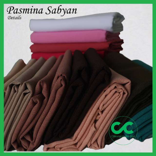 ✅ Original Pashmina Sabyan by Cileunyi Collection Pasmina Diamond Creepe Nissa Saby Ukuran 150  x 75