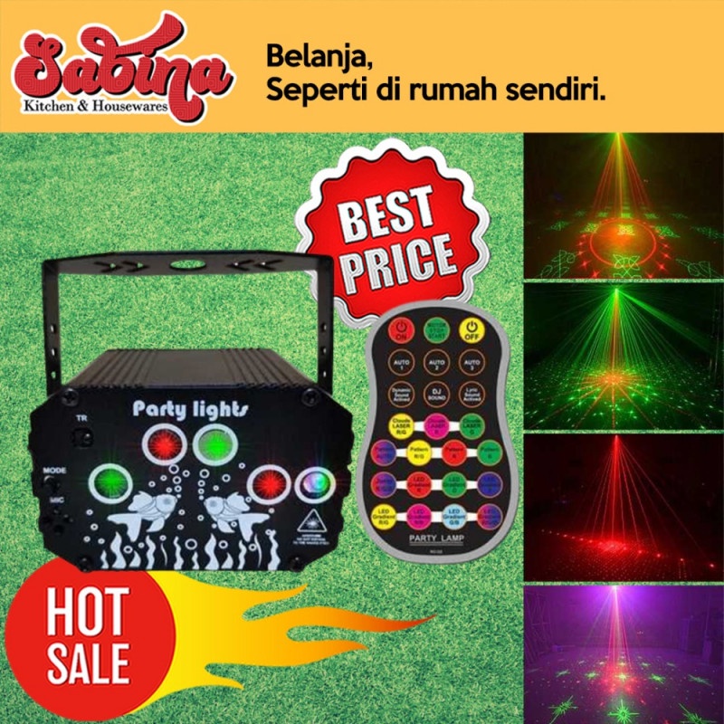 Lampu LED Proyektor Laser Panggung DJ Disco Lights 60 Pattern Portable