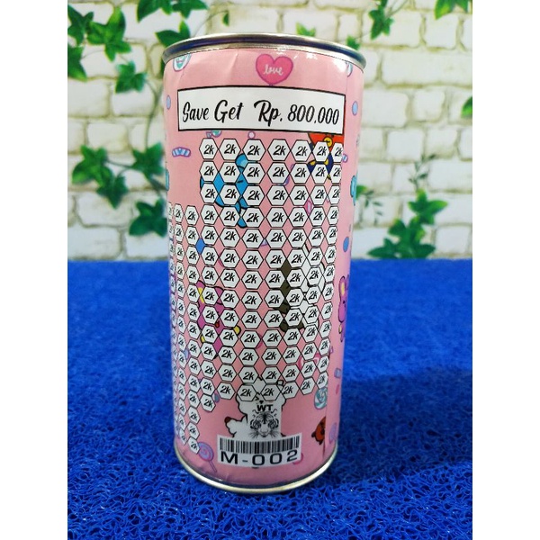 celengan kaleng karakter M celengan kaleng bulat karakter / Celengan target / Celengan viral BTS