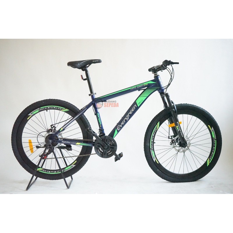 Khusus Exspedisi Sepeda Gunung MTB Evergreen Ranger 540 size 26 inch bisa roadbike bisa cicil kredit cicilan COD Garansi NEW-Blue Green