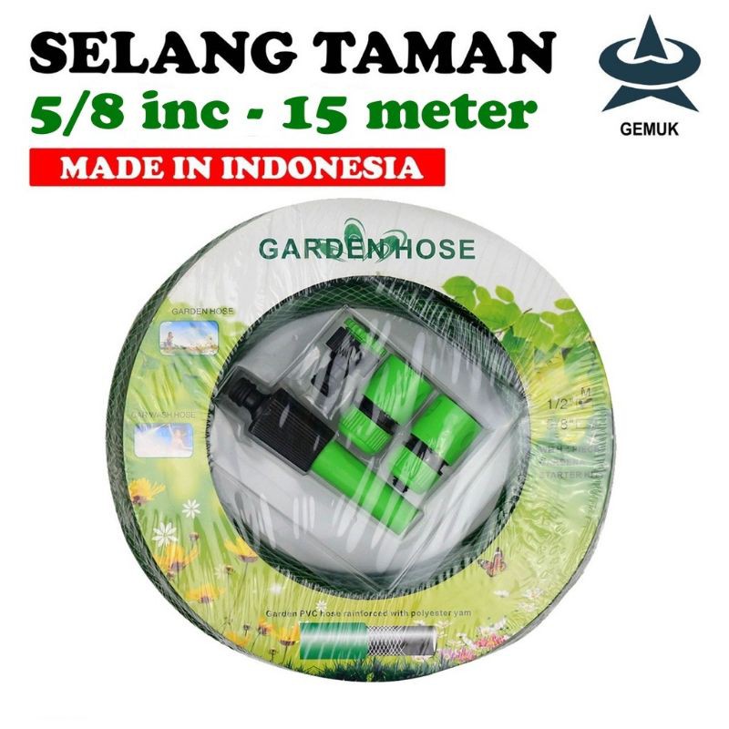 SELANG AIR DAN KERAN KRAN PAKETAN WATER GUN 7 FUNGSI SELANG 1/2&quot; 7M &amp; 15M