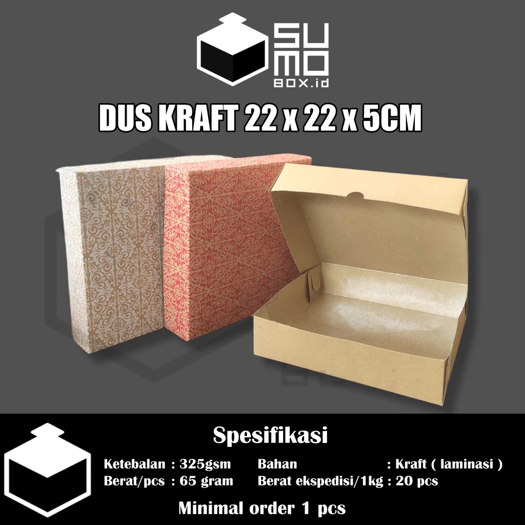 Jual Dus Kraft 22x22x5 Coklat Laminasi Kotak Box Pizza Roti 325gsm Eceran Indonesiashopee 0507