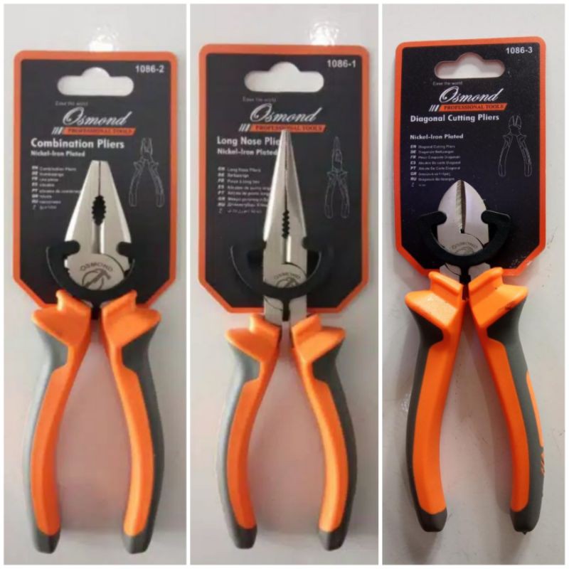 Tang Kombinasi cucut / potong/ potong diagonal OSMOND 6&quot; DETON combination pliers diagonal cutting pliers