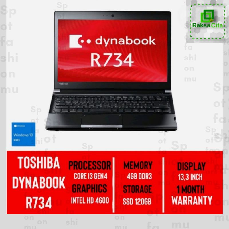 Laptop Toshiba Dynabook R73 R731 R732 R734 R63 Core I5 8GB SSD 120GB Mulus Murah