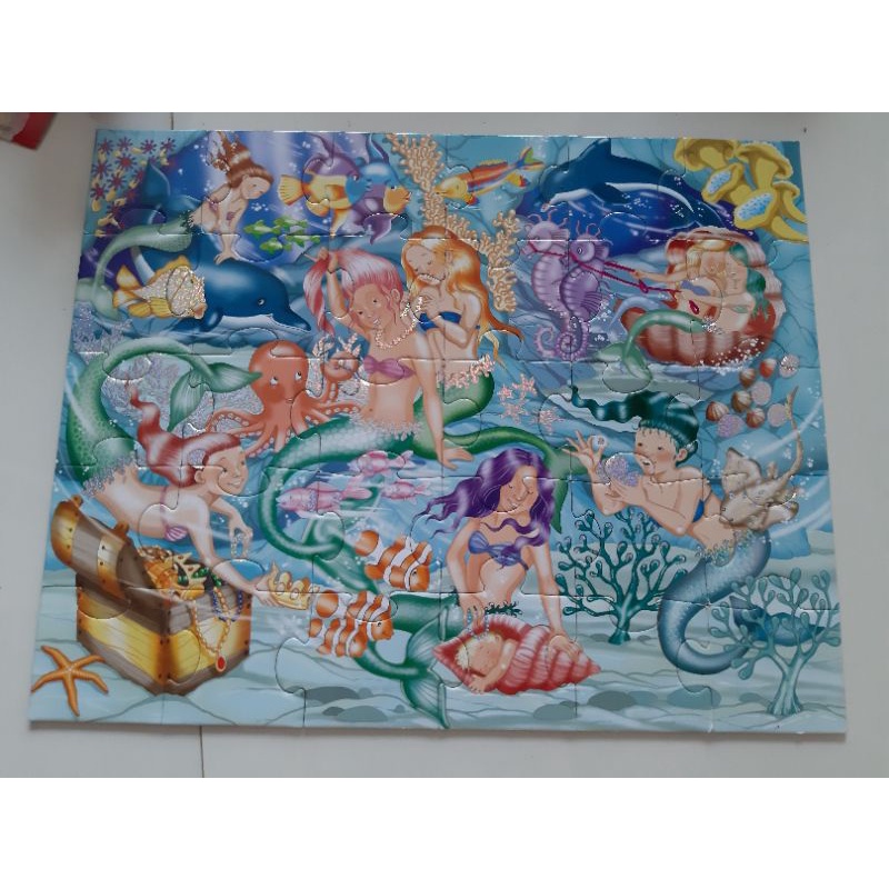 Floor puzzle mermaid. Foil puzzle galt