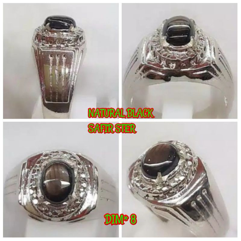 NATURAL BATU PERMATA BLACK SAFIR STER