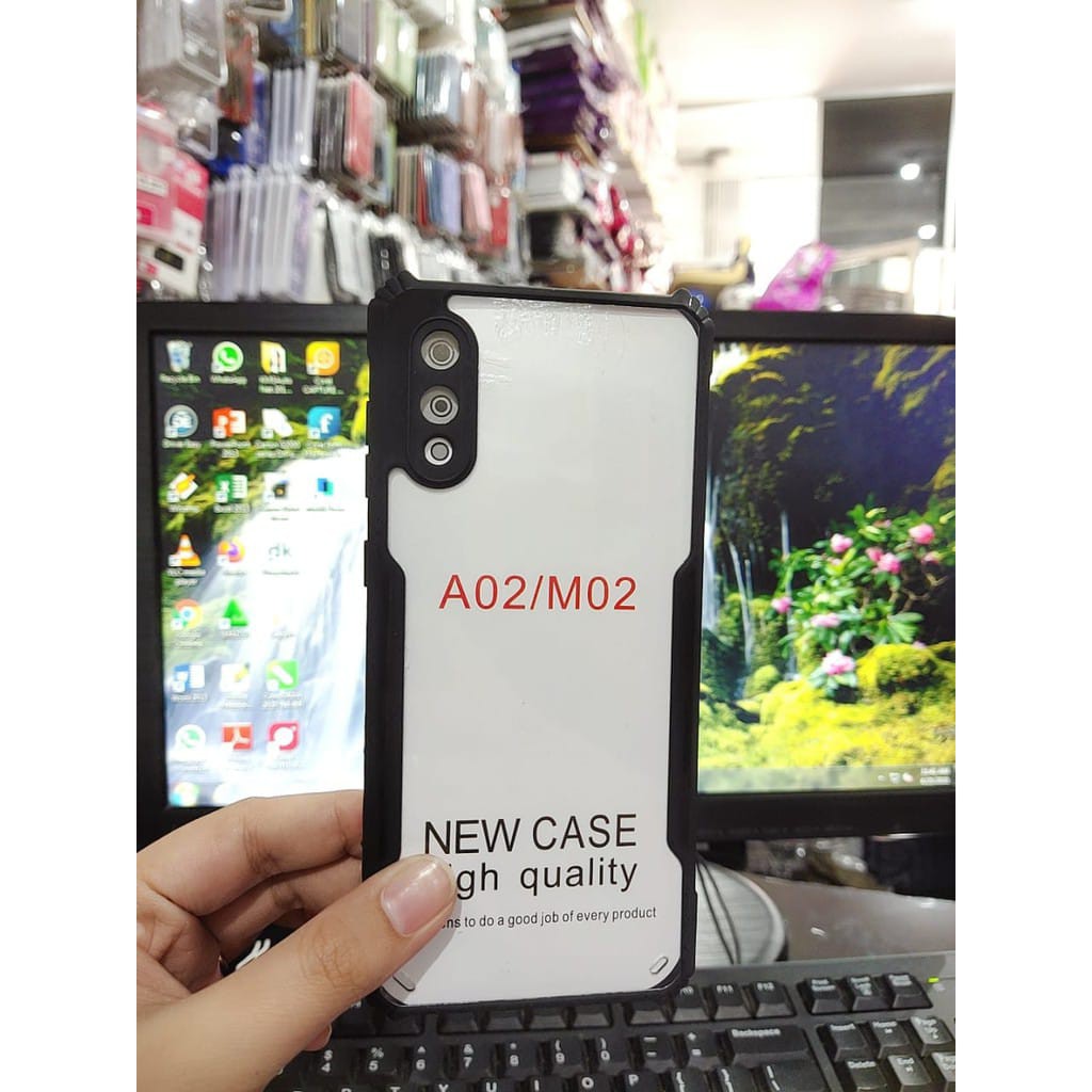 Anti Shocking Samsung A02 M02 6.5 Inch Hardcase List Hitam Acrylic Case