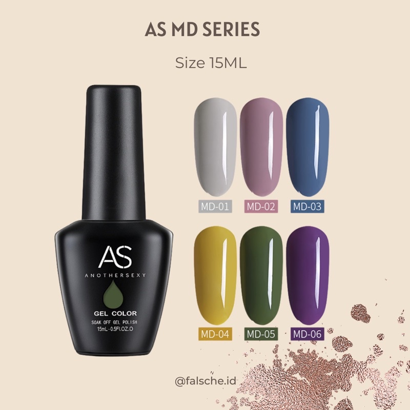 AS MD SERIES NAIL GEL POLISH SET KUTEK GEL POLISH SET ISI 6 WARNA