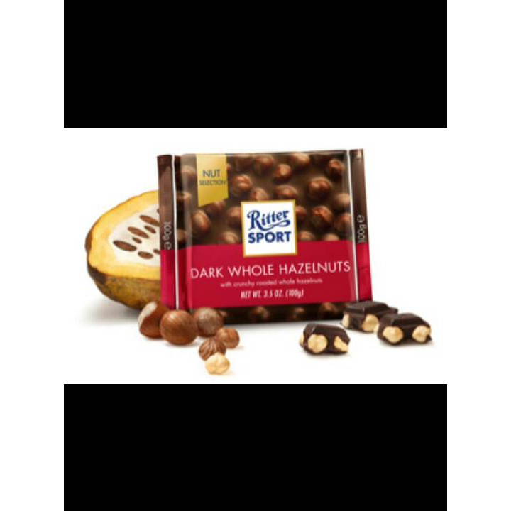 

Ritter Sport Dark Whole Hazelnuts Chocolate Cokelat Coklat Import