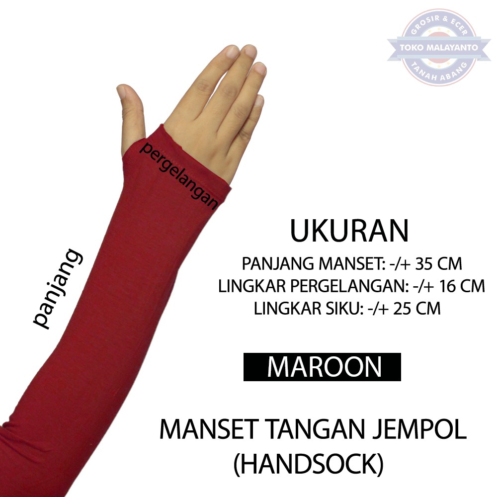 MANSET TANGAN DAN MANSET TANGAN JEMPOL  Pria dan Wanita/Fingerless/Handshock Jempol Polos Bahan KAOS-8