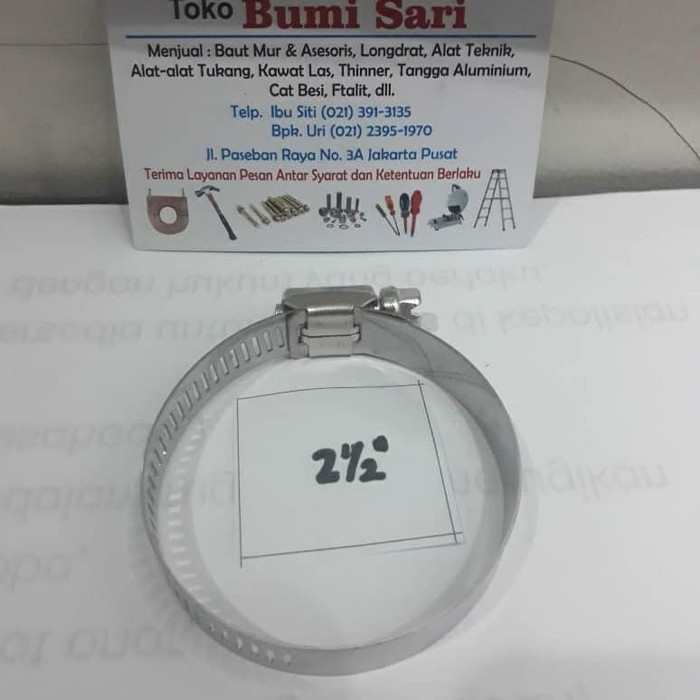 Klem selang 2 1/2&quot; stainless / Hose clamp gas handle / Klem murah