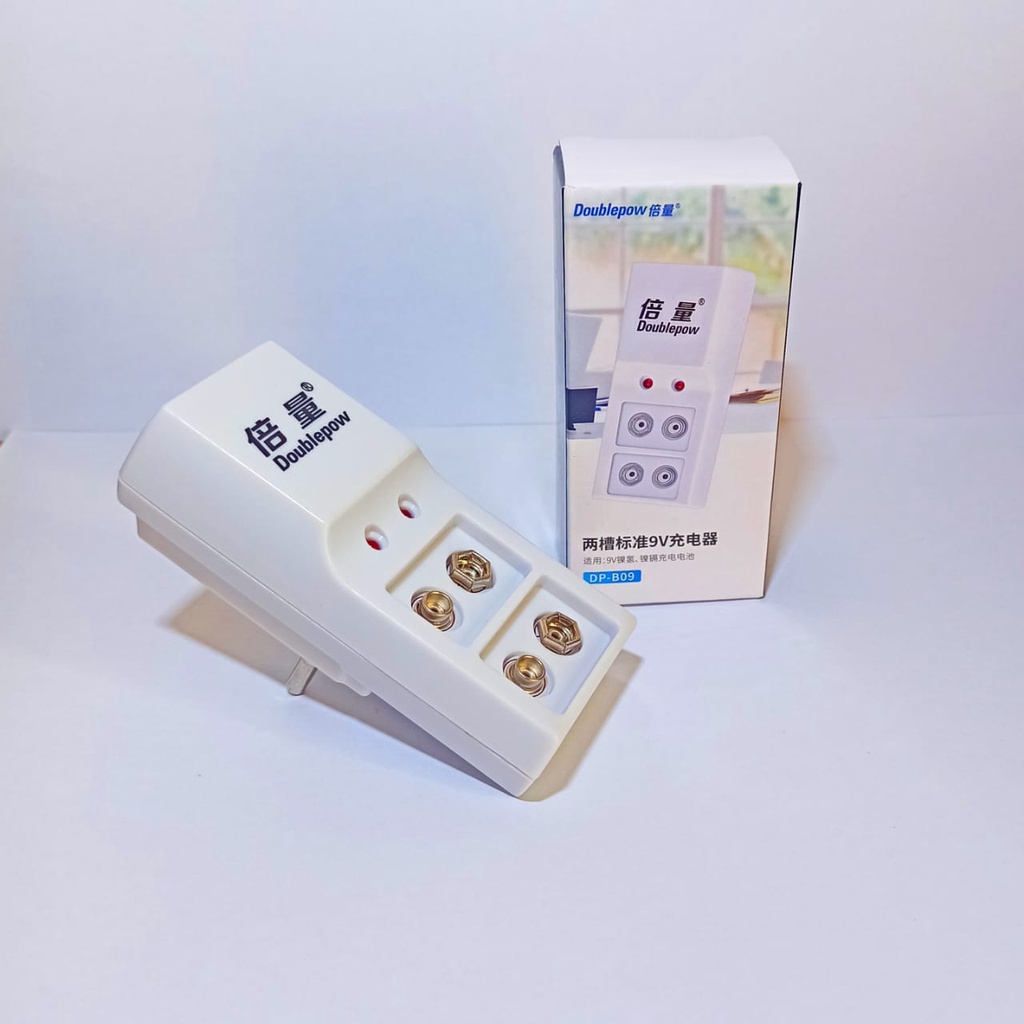 Kelaashop Taffware Charger Baterai Kotak 9V - Battery Charger 9 Volt Cas Baterai 2 Slot