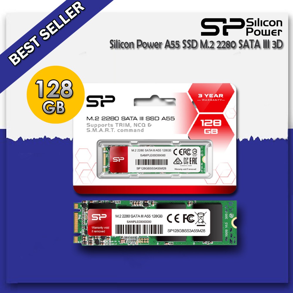 Silicon Power A55 SSD M.2 SATA 2280 3D - 128GB