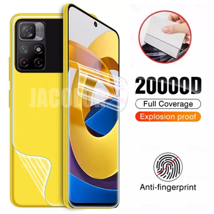 XIAOMI POCOPHONE POCO M5 M5S M4 PRO F3 5G M3 M3 PRO F2 PRO ANTI GORES HYDROGEL CLEAR FULL SET DEPAN DAN BELAKANG SCREEN GUARD JELL FRONT AND BACK PELINDUNG LAYAR FULL COVER ATAU PELINDUNG BELAKANG ANTI JAMUR SKIN GARSKIN