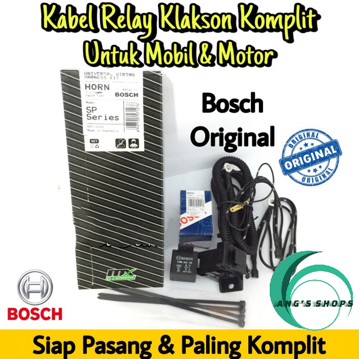 KLAKSON KEONG HELLA BLUE TWIN TONE 12V + KABEL RELAY SET BOSCH ORIGINAL