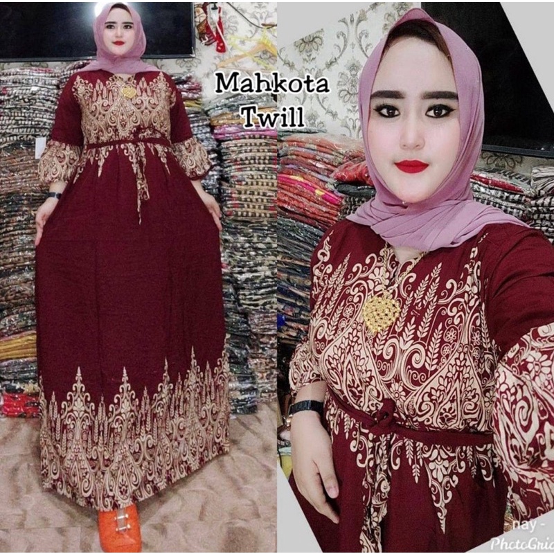 Gamis jumbo cabutan busui mahkota daster arab rayon