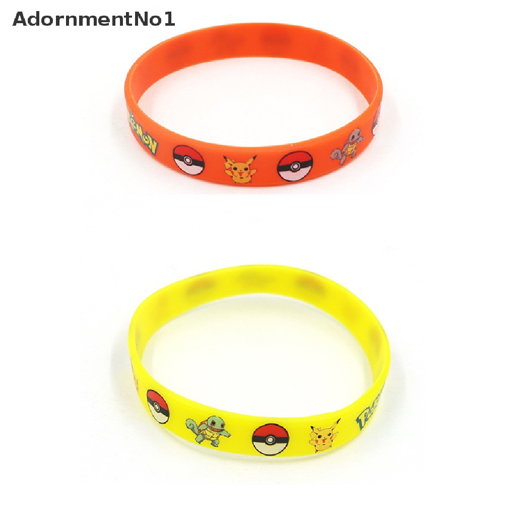 (AdornmentNo1) Gelang Tangan Silikon Motif Kartun Pokemon Pikachu Untuk Anak Laki-Laki / Perempuan