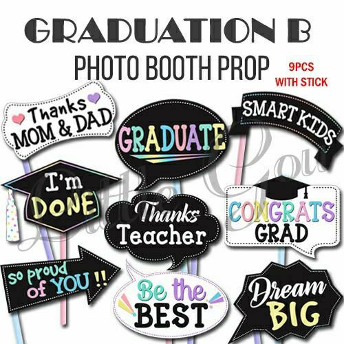 Property Graduation Photobooth Props 9Pcs / Photo Booth Prop Wisuda Kelulusan