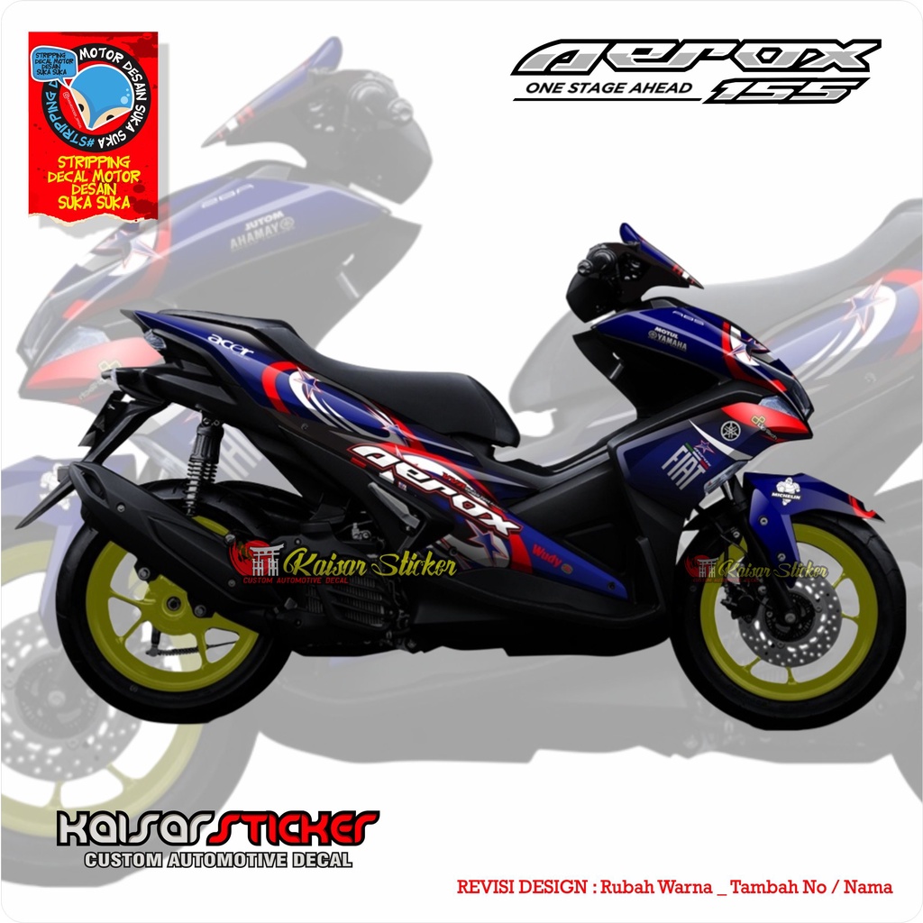 DECAL AEROX 155 DEADPOOL STIKER AEROX NEW REDBULL STAR