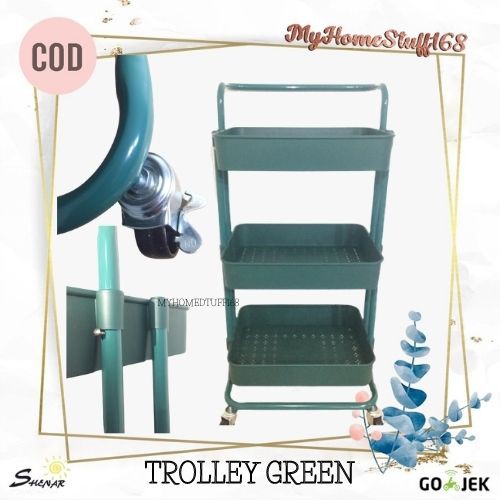 SHENAR RAK TROLI SALON UTILITY CART ROLLING 3 TIER SERVICE RAK SERBAGUNA/TROLEY SALON ABS PLASTIC