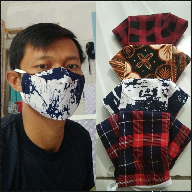 masker kf 94 kain motif/masker kf 94 2ply/masker karet/masker cewe/cowo