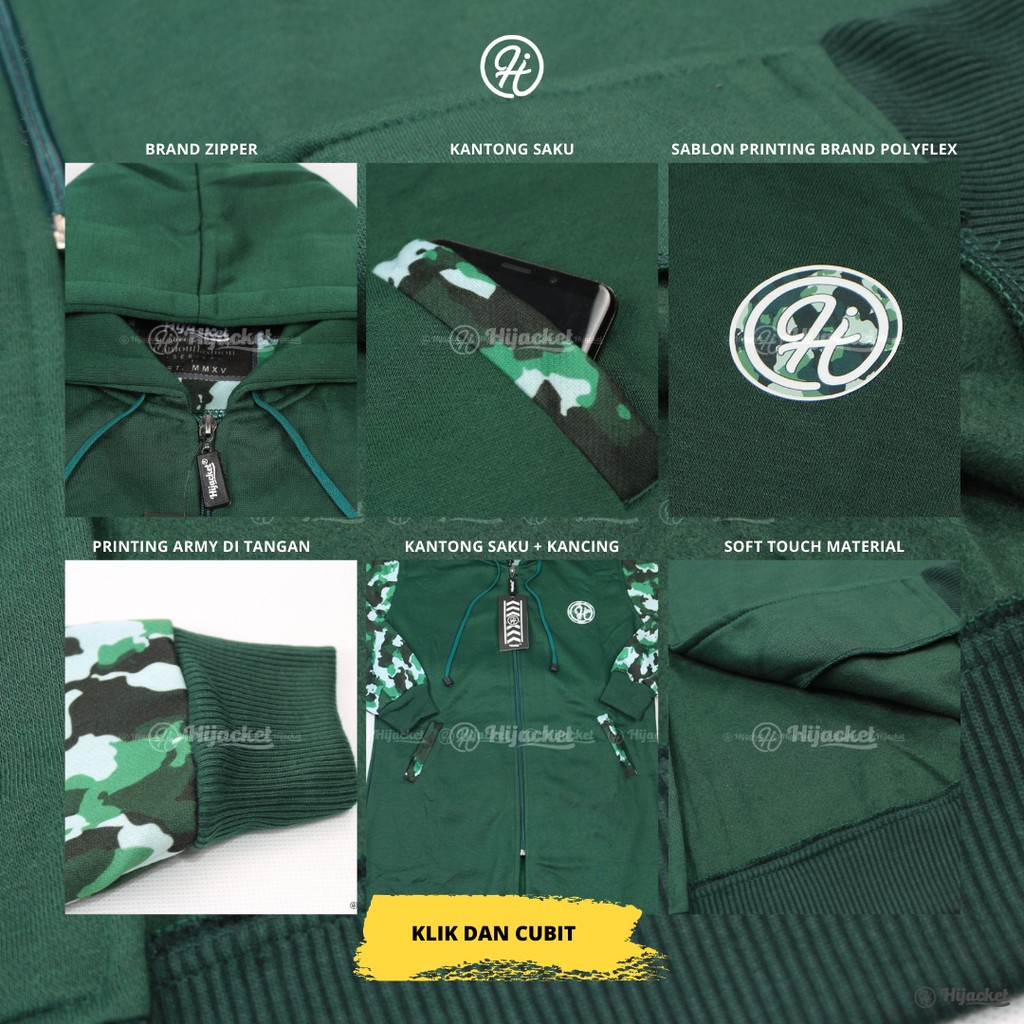 ⏺ Ambil 4 Bayar 1 Aja ⏺ Hijacket® Camouflasion Series (All Size, XL, XXL) Jaket Wanita Bahan 100% Premium Fleece Asli-4