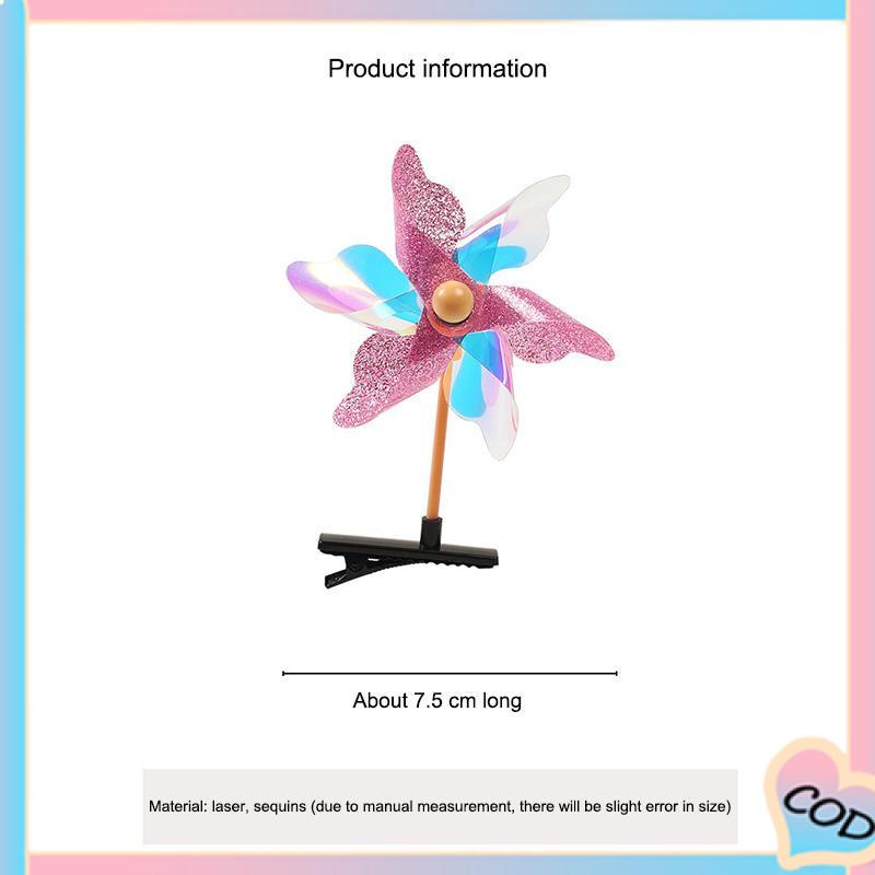 COD❤️ Anak-anak Lucu Berputar Pinwheel Jepit Rambut Kreatif Hiasan Kepala Klip Atas-A.one