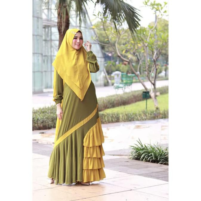 Baju - Muslim - wanita Terbaru Maxi Dres Gamis Syari Pesta Azzahra