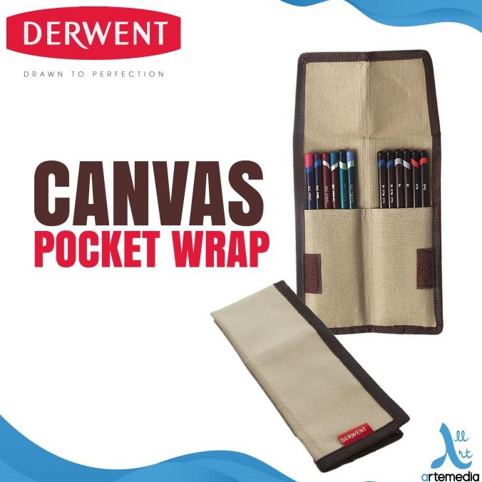 

Tempat Pencil Anak Tempat Pensil Warna Derwent Canvas Pocket Wrap Tas Alat Tulis