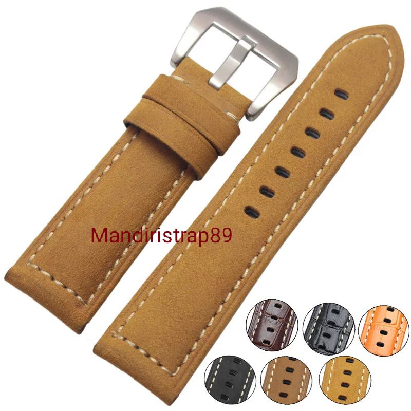 Luminor Panerai Tali Ya Tangn Pria 22mm 24mm 26mm kulit Leather Watch