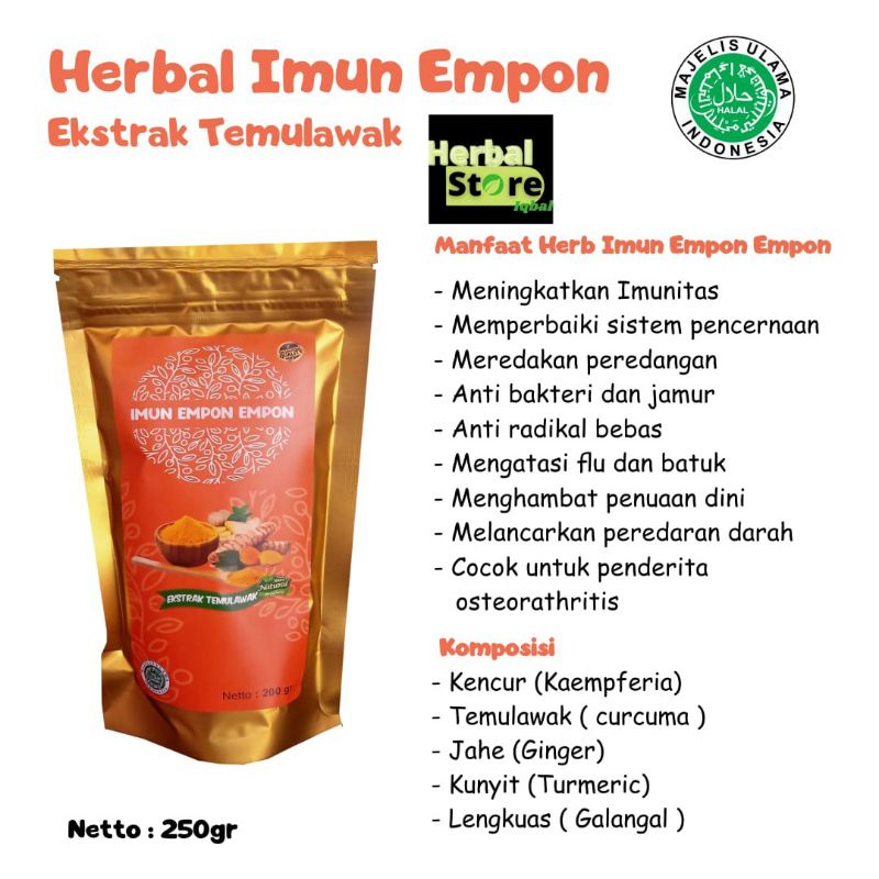 

PROMO HERBAL JAMU IMUN EMPON EMPON plus ekstrak temulawak seduh 250 gr