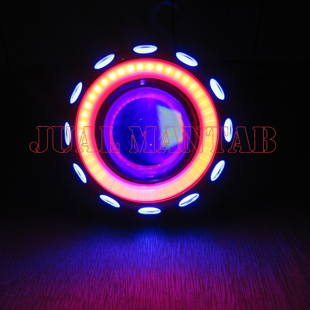 Lampu Depan Motor l Lampu Tembak Sorot Projie Plus Flash Projector U20 BRB Lampu Proyektor AC DC 12 