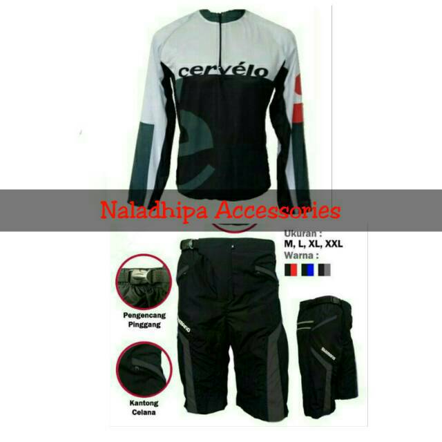Jersey sepeda setelan clana pading cervelo xc
