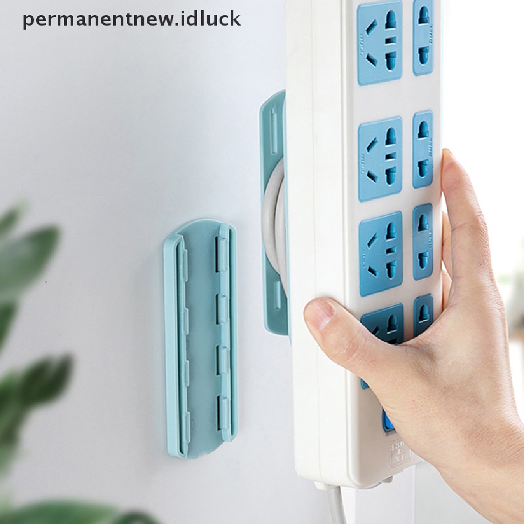 (luckypermanentnew) Holder / Organizer Power Strip Tempel Dinding Dengan Kabel Untuk Rumah