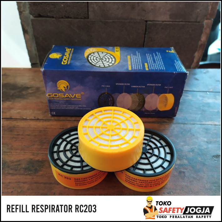 Refill Respirator Filter Cartridge NP305-NP306 Cartridge Masker RC 203  Kuning 1 pcs