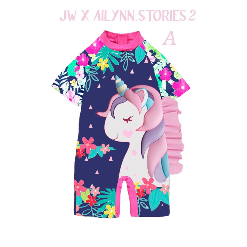 Baju Renang anak perempuan Junior Wardrobe Vol. 2 Motif Unicorn &amp; JW-270