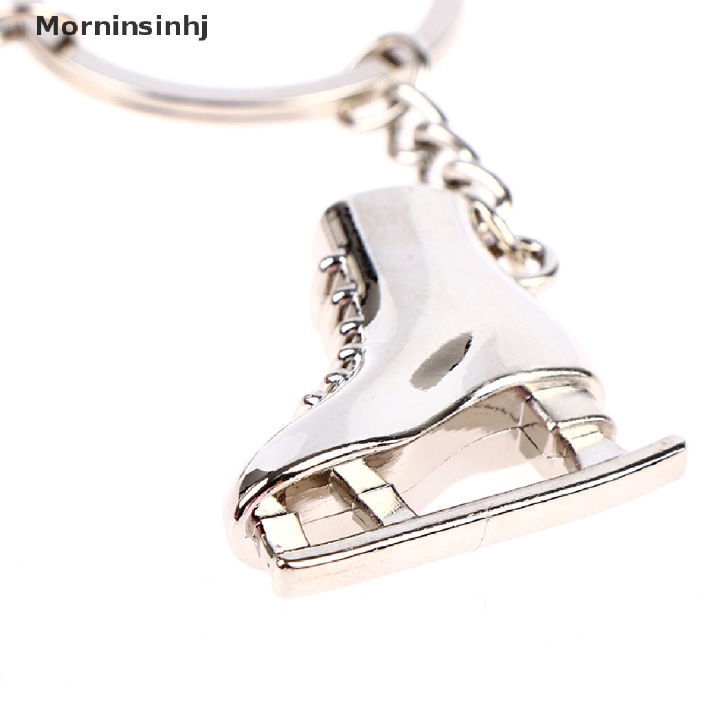 Mornin Warna Silver Ice Skates Snowflake Pendant Key Ring Skating Gantungan Kunci Keychain id