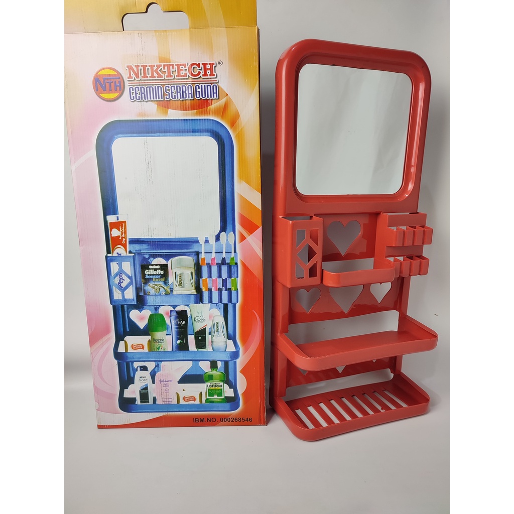 RB RAK KACA KAMAR MANDI / RAK CERMIN KAMAR MANDI SERBAGUNA / RAK KOSMETIK SHAMPOO SABUN