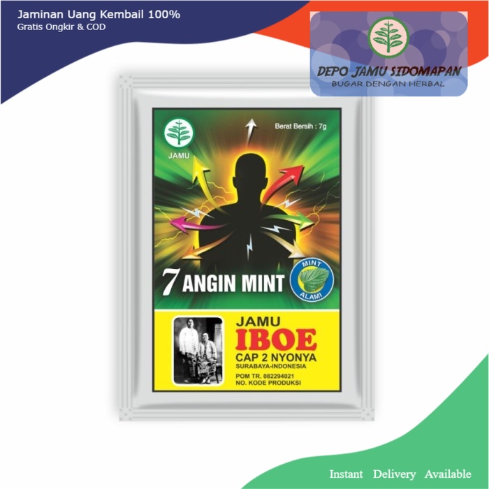 

Jamu IBOE- 1 Pack 7 Angin Mint @ 10 Sachet