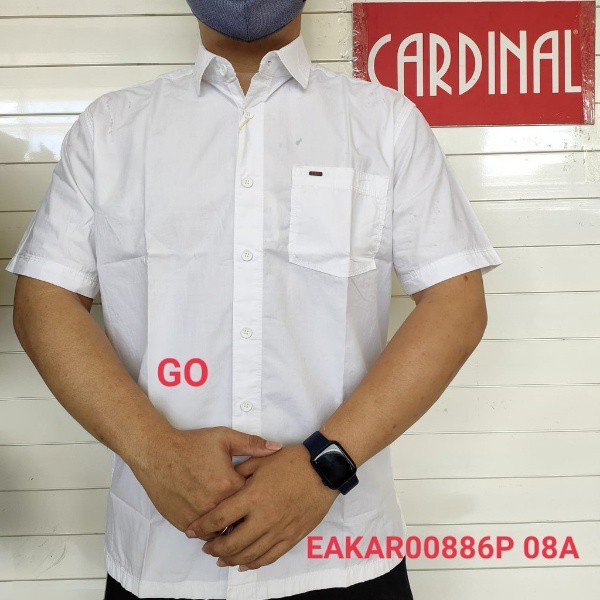 gos CARDINAL KEMEJA JUMBO PUTIH Pakaian Pria Hem Reguler Kemeja Jumbo Extra Mama Size Lengan Pendek