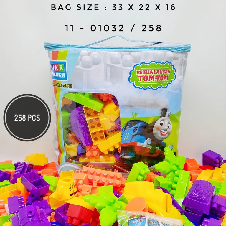 Mainan Edukasi Blok Susun - Building Blocks Tom Tom 258 pcs