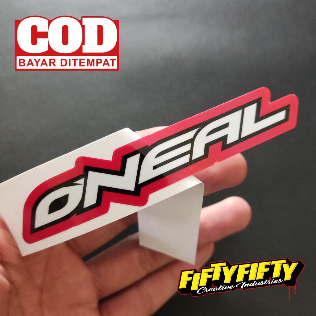 Stiker Print Cut ONEAL Stiker Printing Laminasi Glossy Stiker Motor Mobil Helm Sudah Membentuk Pola Desain