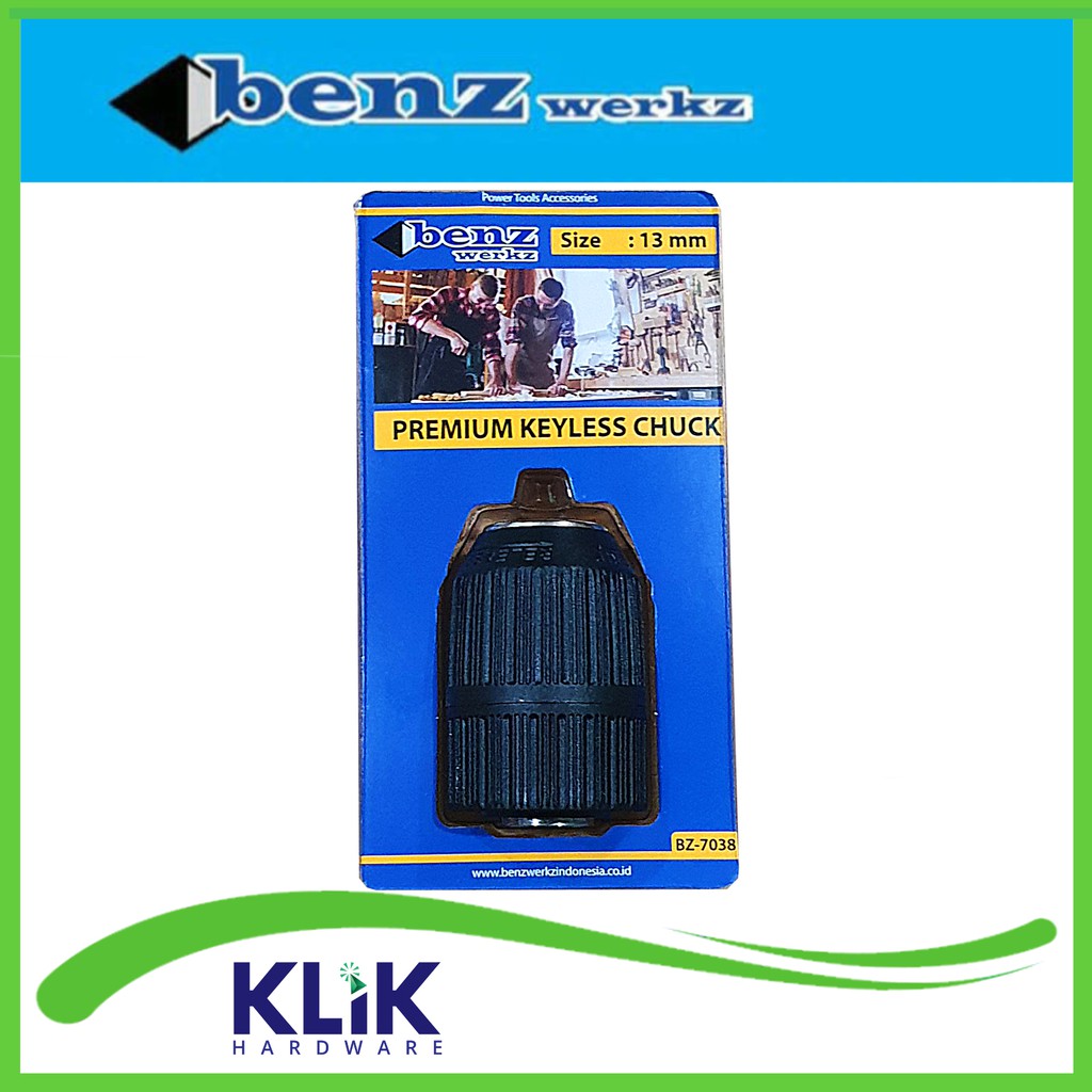 Benz Kepala Mesin Bor 13 mm x 1/2 Inch Tanpa Kunci Keyless Drill Chuck