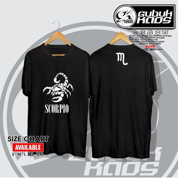 BAJU KAOS ZODIAK SCORPIO LOGO ZODIAK - GUBUK KAOS
