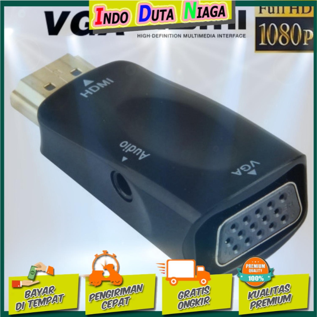 IDN TECH - Taffware Adapter HDMI ke VGA &amp; AUX 1080P - S-PC-0389
