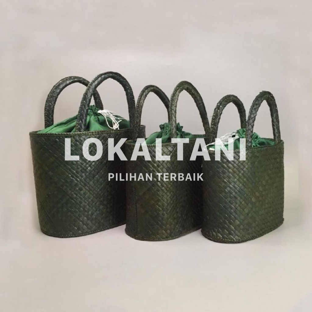 

Tas Tenteng Anyam Pandan Hampers Souvenir Kue Kering/ Goodie Bag Hijau